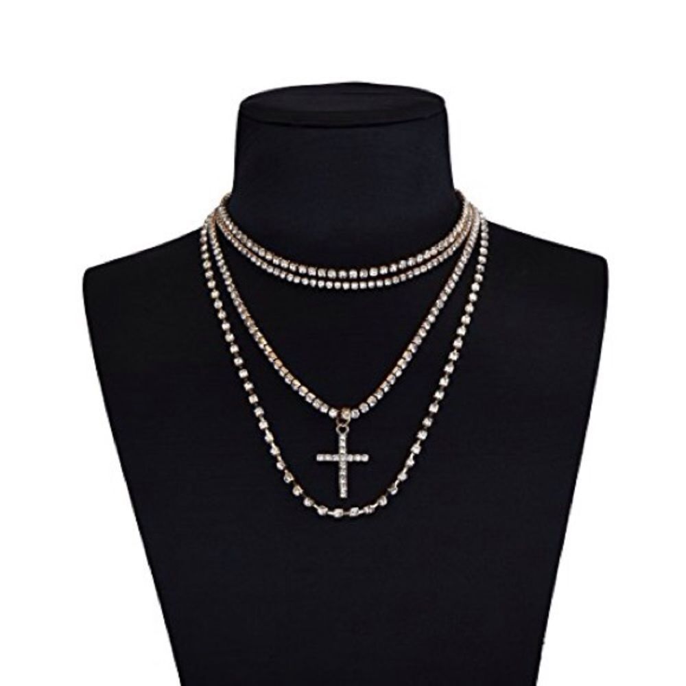 Style Retro Women's Rhinestone 4 Layered Necklaces
